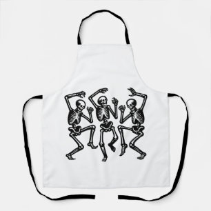 Skeletten zijn dansen en een goede vibe voelen schort