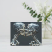 Skeletten zoenen briefkaart (Staand voorkant)