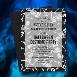 Skeletten Zwart Halloween Kaart