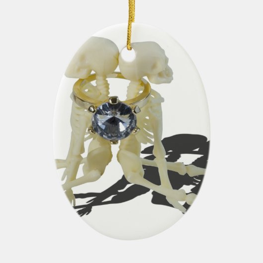 SkelettenChokedByEngagementRing070515 Keramisch Ornament (Voorkant)