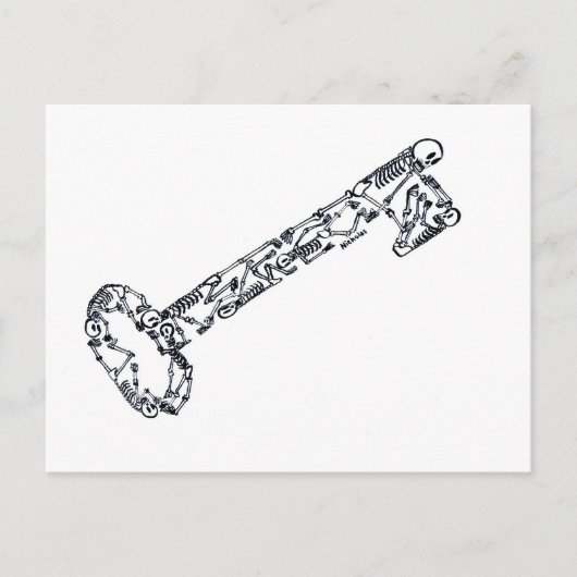 Skelettoets Briefkaart (Voorkant)