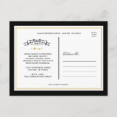 Skelettoets | Nieuw zwart en Gold-adres Aankondigingskaart (Achterkant)