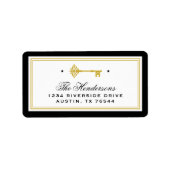 Skelettoets | Nieuw zwart en Gold-adres Etiket (Voorkant)