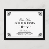 Skelettoets | Nieuw zwart-wit adres Aankondigingskaart (Voorkant)