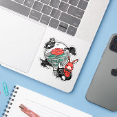 Skeletuil & Rode Roos Lichtpeertje Kunst Sticker (Laptop met iPhone)