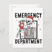 Skeletverpleegster in de afdeling Spoedeisende Hul Feestdagenkaart (Voorkant / Achterkant)