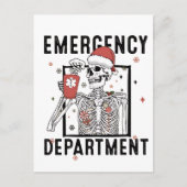 Skeletverpleegster in de afdeling Spoedeisende Hul Feestdagenkaart (Voorkant)