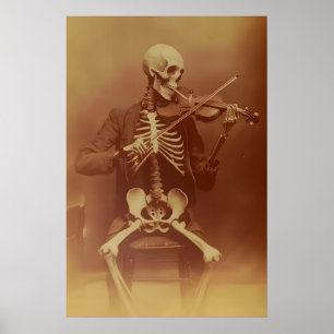 Skeletviolist Kunstprint Vintage Gotische Thuis 1 Poster
