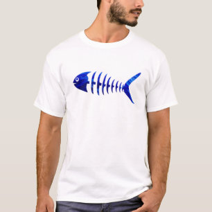 Skeletvissen en waterbellen. Fun Spooky Fish T-shirt