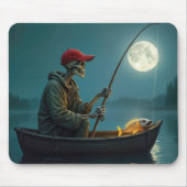 Skeletvisser in een roeiboot muismat (Voorkant)