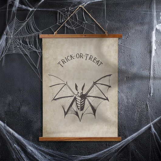 Skeletvleermuis Halloween Hangend Wandkleed