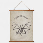 Skeletvleermuis Halloween Hangend Wandkleed (Voorkant)