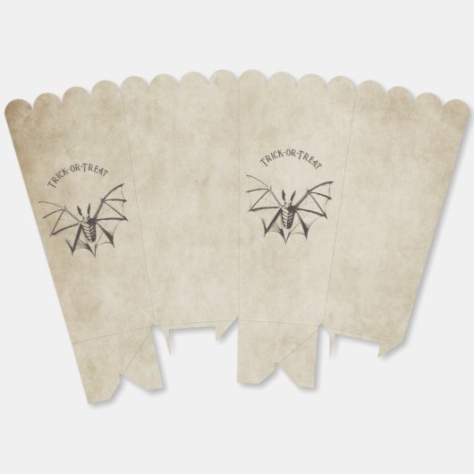 Skeletvleermuis Halloween Popcorn Box Bedankdoosjes (Ongevouwen)