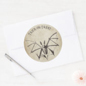 Skeletvleermuis Halloween Ronde Sticker (Envelop)