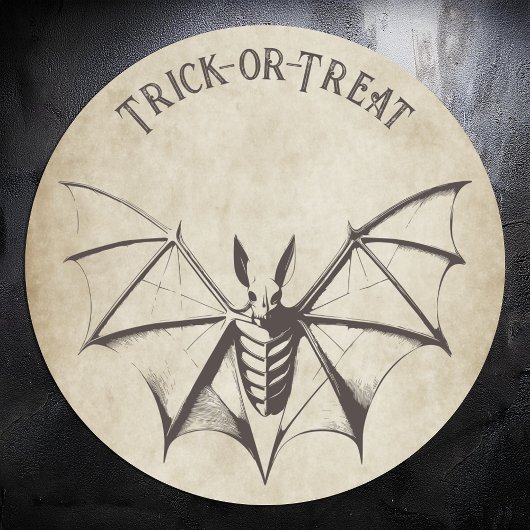 Skeletvleermuis Halloween Ronde Sticker
