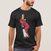 Skeletvleermuis met cricket t-shirt (Voorkant)