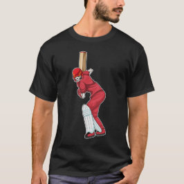 Skeletvleermuis met cricket t-shirt