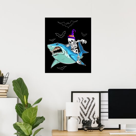 Skeletvlekken Funny - Crazy Halloween Gift Poster (Thuiskantoor)