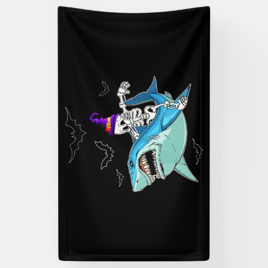 Skeletvlekken Funny - Crazy Halloween Gift Spandoek (Verticaal)