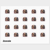Skeletvogelontwerp 'Gobble Til You Die' Ronde Sticker (Vel)