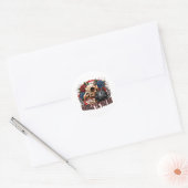 Skeletvogelontwerp 'Gobble Til You Die' Ronde Sticker (Envelop)