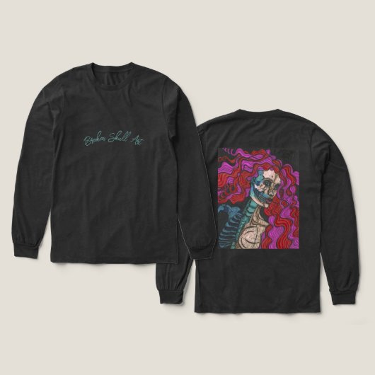 Skeletvrouw Lange Mouwen Tri-Blend Shirt (Voorkant /achterkant)