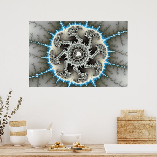Skeletwiel - Fractal Art Poster (Keuken)
