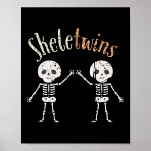 Skeletwins Peuter Meisje Jongen Halloween Kostuum Poster