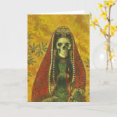 Skeletwitteontwerp Kaart (Gele Bloem)