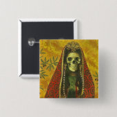 Skeletwitteontwerp Vierkante Button 5,1 Cm (Voorkant /achterkant)