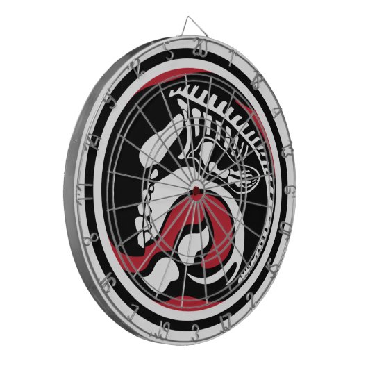 skelewalvis dartbord (Voorkant Links)
