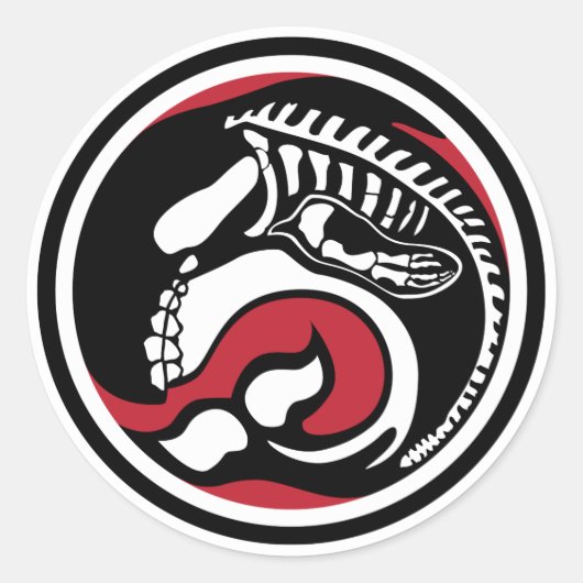 skelewalvis ronde sticker (Voorkant)