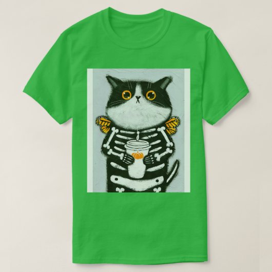 Skellie Koffie Kat T-shirt (Design voorkant)