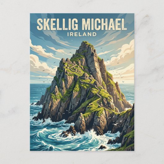 Skellig Michael Ierland Briefkaart (Voorkant)