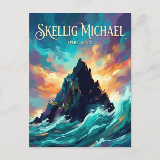 Skellig Michael Ierland Briefkaart (Voorkant)