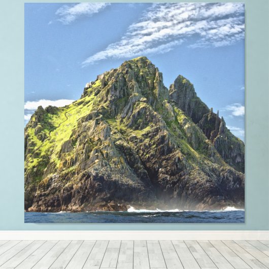 Skellig Michael Ireland Canvas Afdruk (Insitu (Houten vloer))