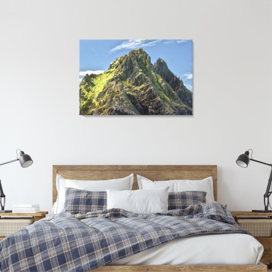 Skellig Michael Ireland Canvas Print (Insitu (Slaapkamer))