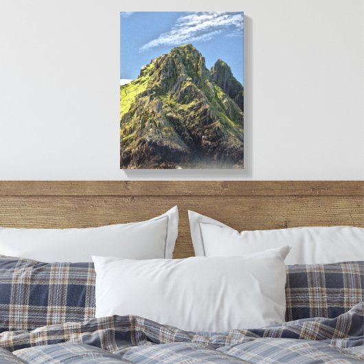 Skellig Michael Ireland Canvas Print (Insitu (Slaapkamer))