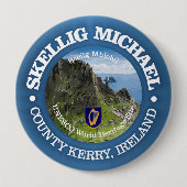 Skellig Michael (rood) Ronde Button 4,0 Cm (Voorkant)