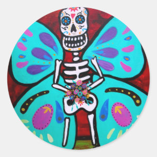 SKELLY BUTTERFLY RONDE STICKER
