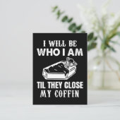 Skeloton ik ben wie ik ben tot ze Coffin sluiten Briefkaart (Staand voorkant)