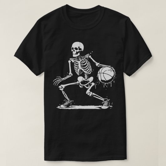 Skelton basketbalspeler t-shirt (Design voorkant)