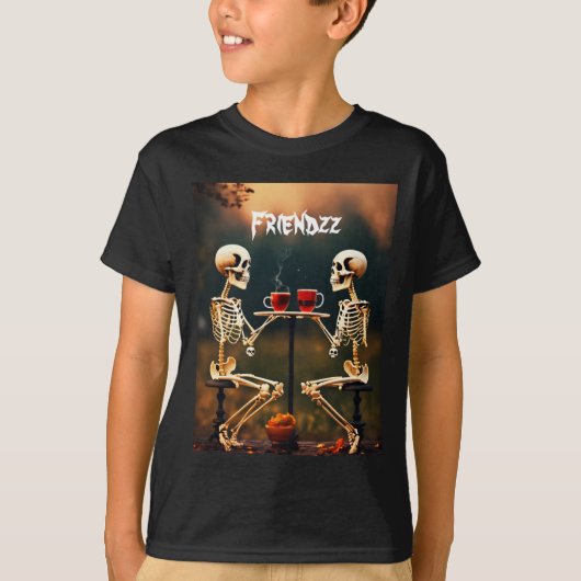 Skelton Friends Illustratie T shirt (Voorkant)