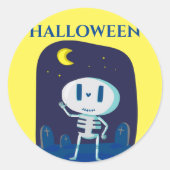 SKELTON Halloween sticker. Ronde Sticker (Voorkant)