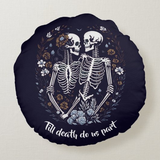 Skelton Liefhebbers tot de dood ons scheidt Rond Kussen (Achterkant)