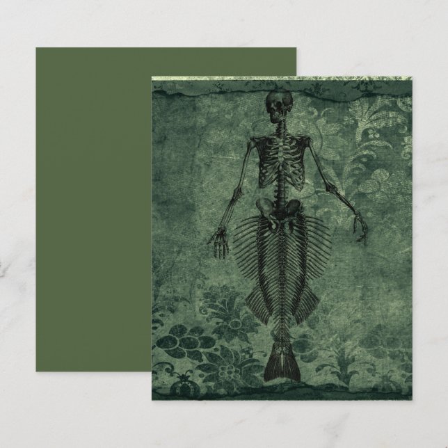 Skelton Mermaid Scrapbook Paper (Voorkant / Achterkant)