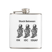 Skelton vast op een heupfles (Voorkant)