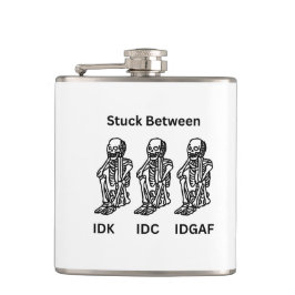 Skelton vast op een heupfles