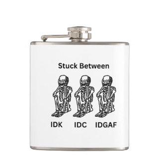 Skelton vast op een heupfles