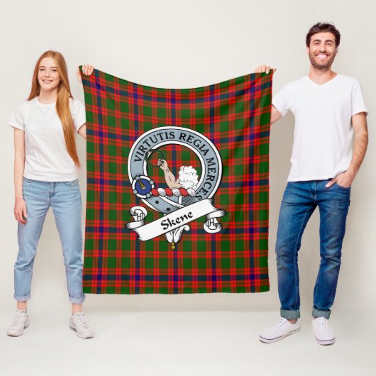 Skene Modern Clan badge Tartan Pset Fleece Deken (In situ)